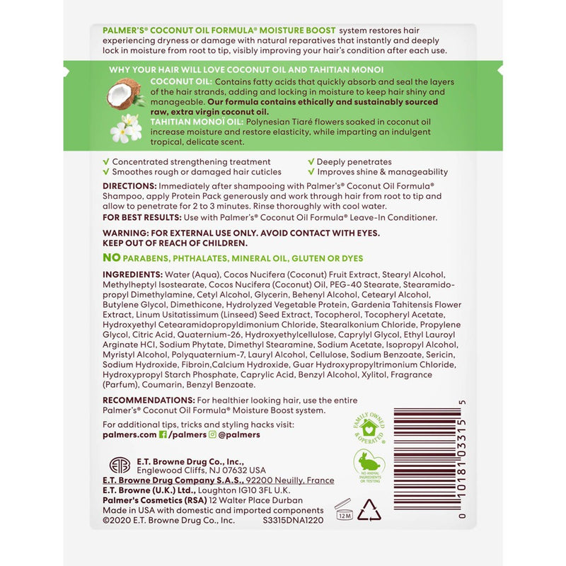 Palmer's Coconut Oil Formula Moisture Boost Protein Pack - 2.1 oz