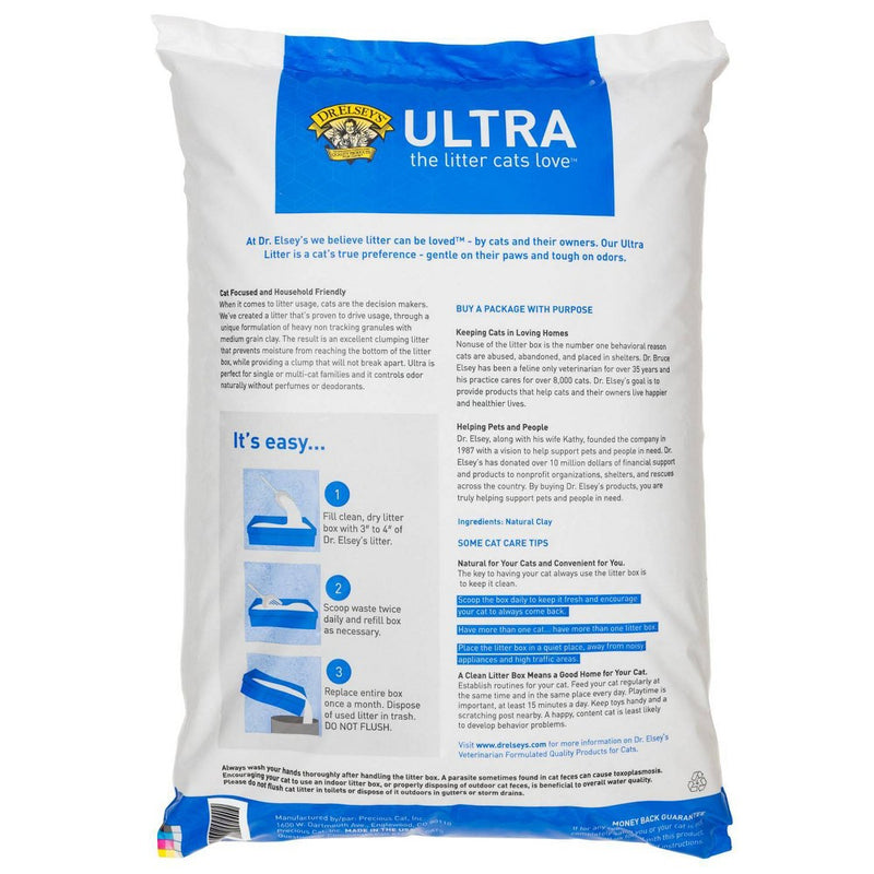 Dr. Elsey's - Ultra Unscented Cat Litter - 35lb (LOCAL PICKUP ONLY)