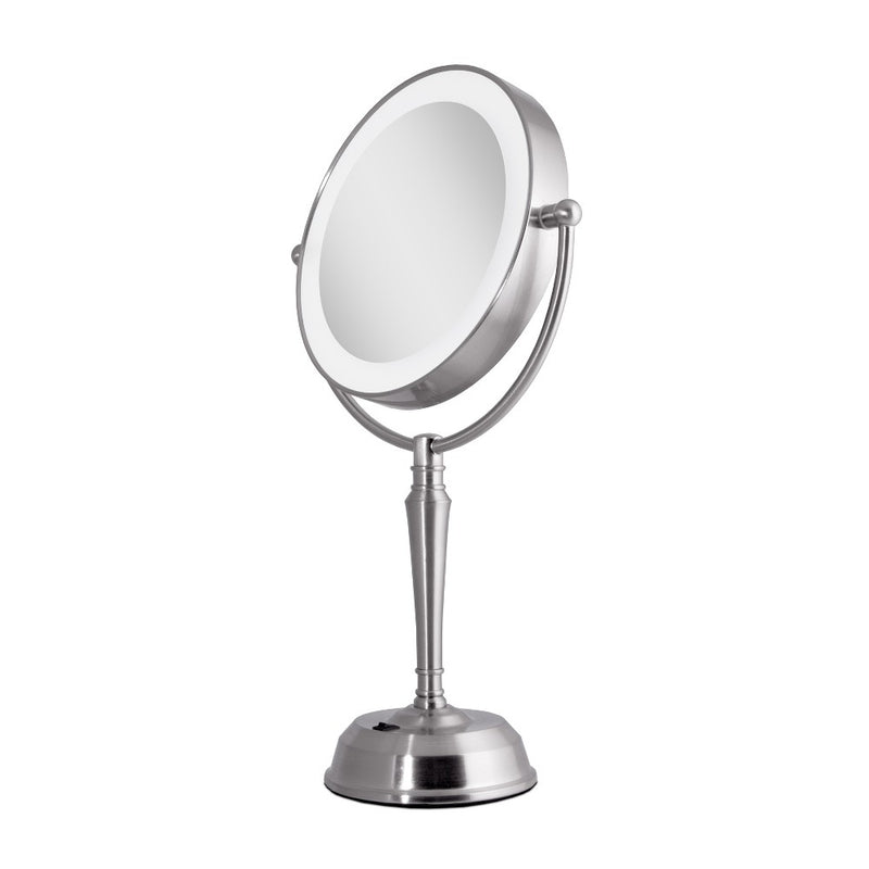Zadro Next Generation LED Lighted Vanity Mirror with USB Port Satin Nickel - 10X/1X