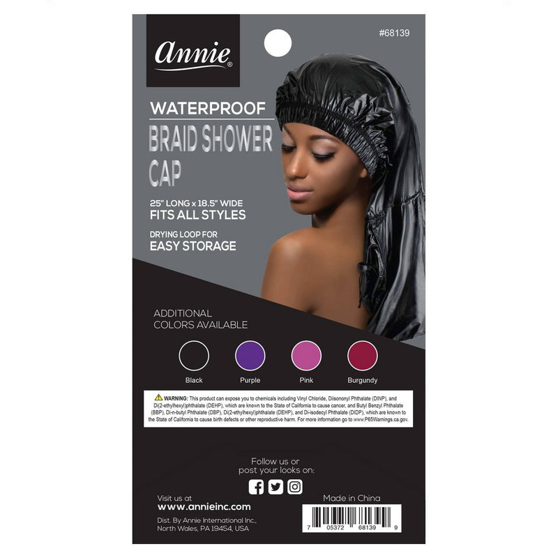 Annie Max Jumbo Braid Shower Cap - Black