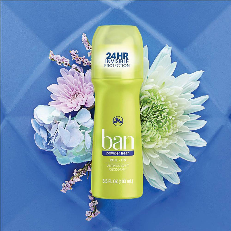 Ban Roll-On Powder Fresh Antiperspirant & Deodorant - 3.5oz