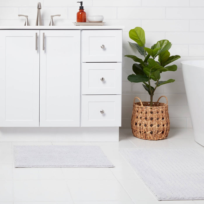 2pk Quick Dry Bath Rug Set Light Gray - Threshold