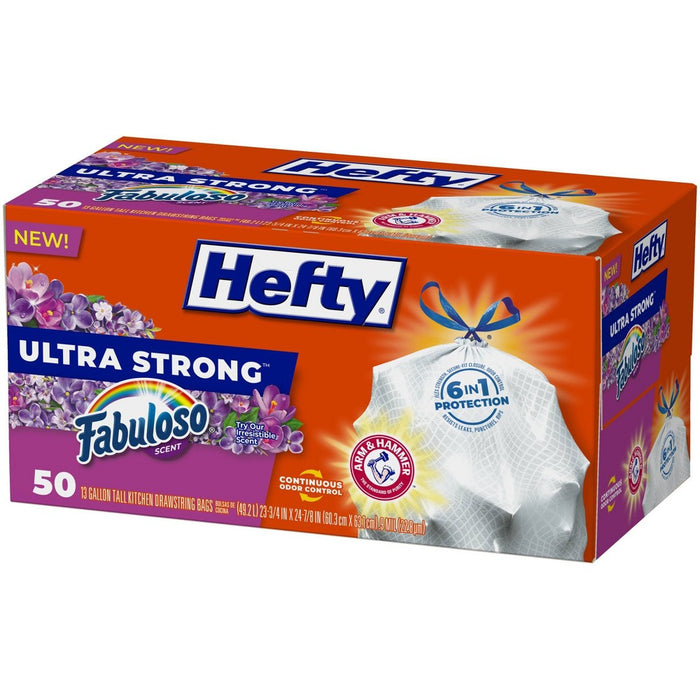 Hefty Ultra Strong Fabuloso Tall Kitchen 13 Gallon Trash Bags - 50ct