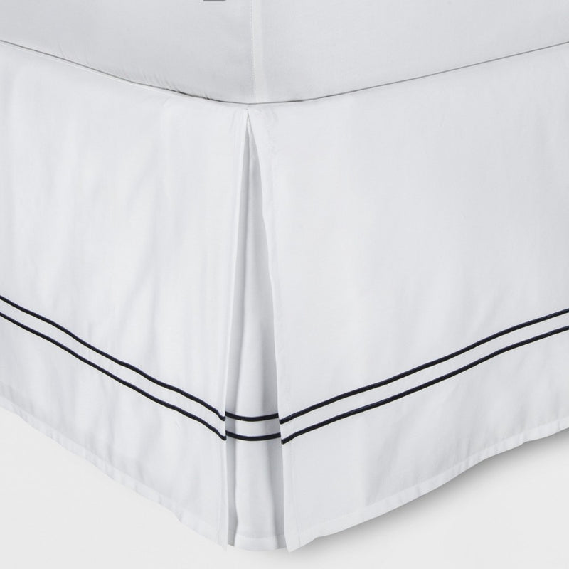 White/Metallic Blue Hotel Bed Skirt (California King) - Fieldcrest