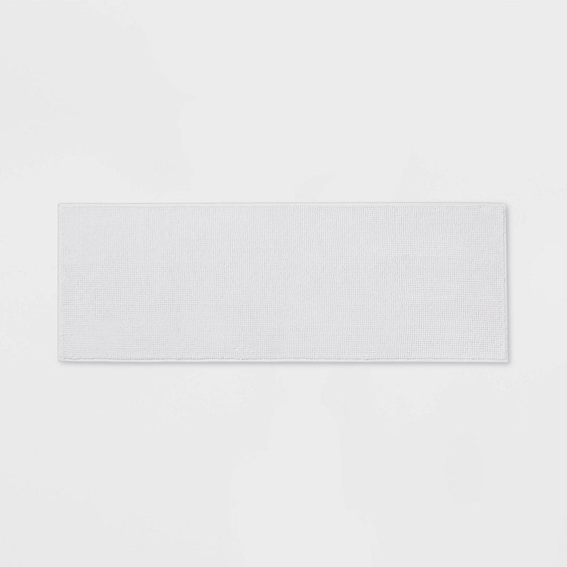 20"x58" Everyday Chenille Bath Runner White - Room Essentials