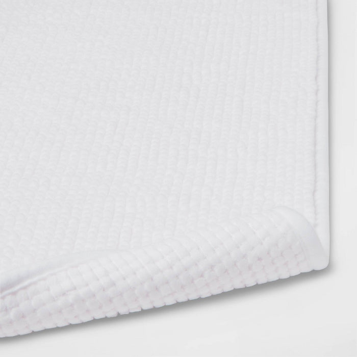 20"x58" Everyday Chenille Bath Runner White - Room Essentials