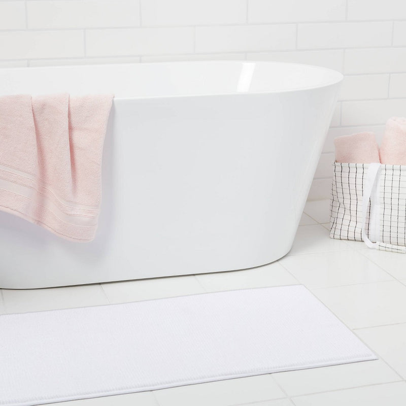 20"x58" Everyday Chenille Bath Runner White - Room Essentials