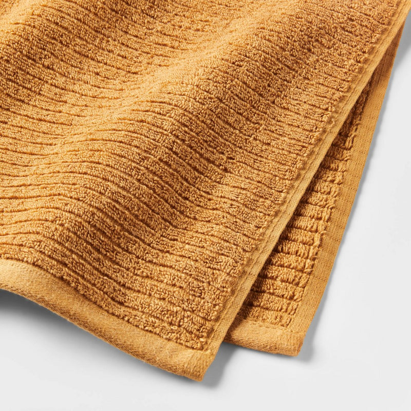 2pk Quick Dry Ribbed Bath Towel Set Gold - Threshold