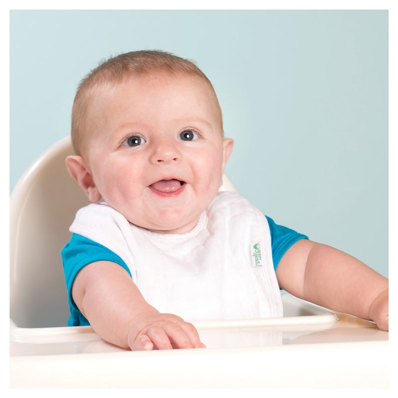 green sprouts Organic Cotton Muslin Bibs 5pk - White