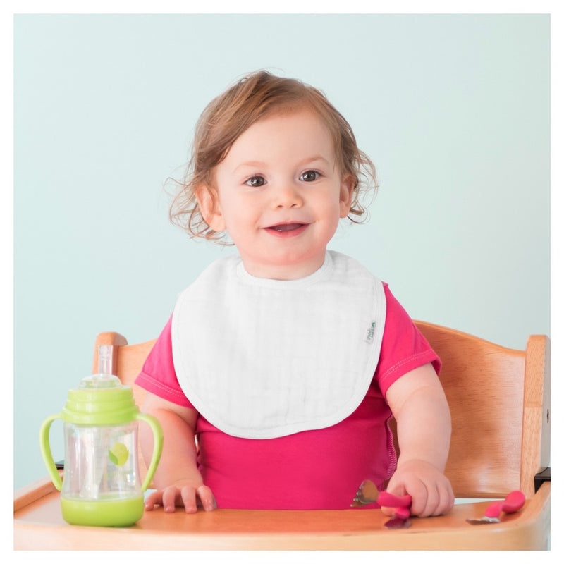 green sprouts Organic Cotton Muslin Bibs 5pk - White