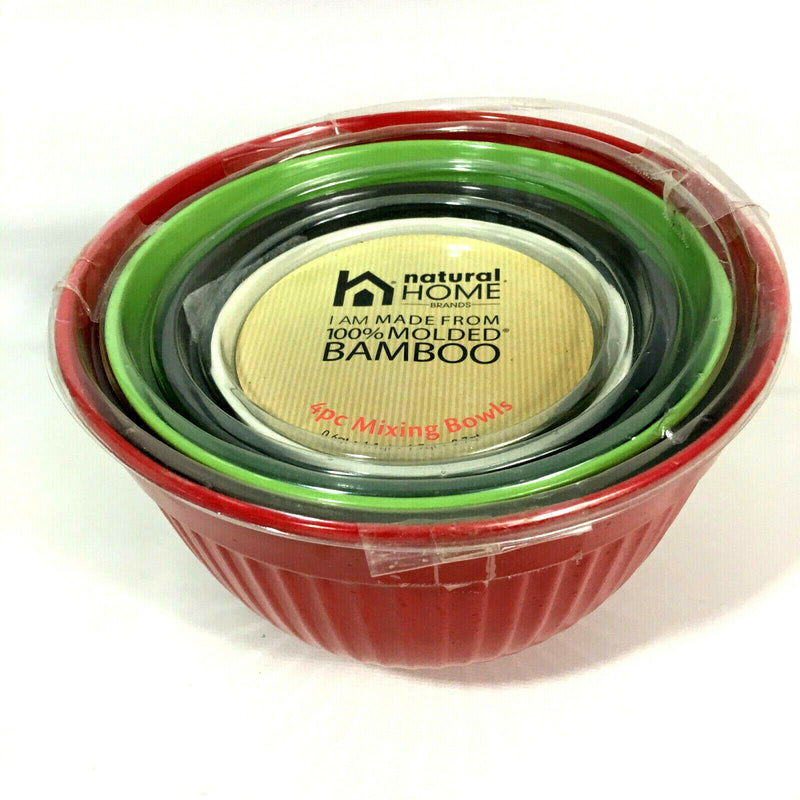 Natural Home Molded Bamboo Nesting Mixing Bowls 3 Piece Set