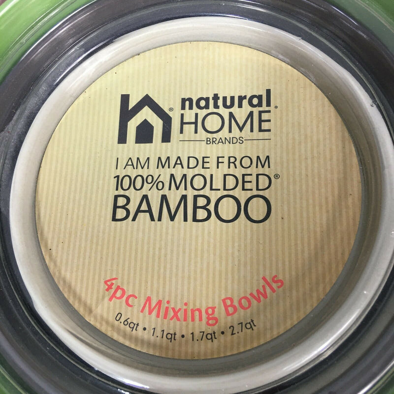 Natural Home Molded Bamboo Nesting Mixing Bowls 3 Piece Set