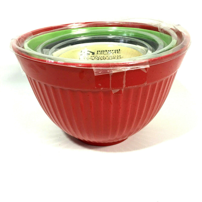 Natural Home Molded Bamboo Nesting Mixing Bowls 3 Piece Set