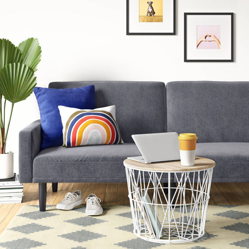 Futon Sofa with Arms Charcoal Gray - Room Essentials (LOCAL PICKUP ONLY)
