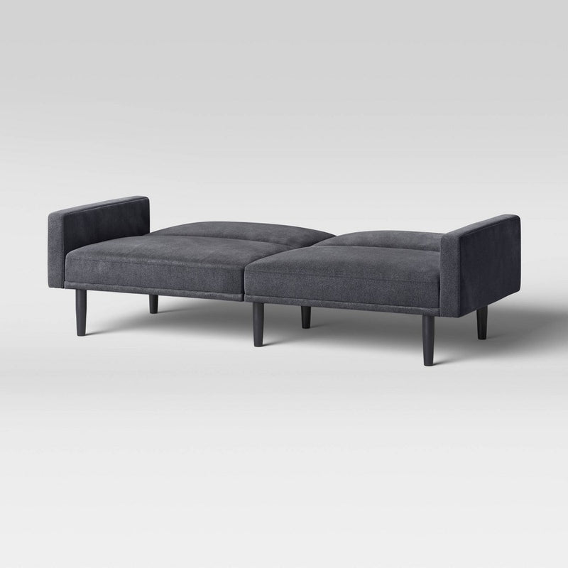 Futon Sofa with Arms Charcoal Gray - Room Essentials (LOCAL PICKUP ONLY)