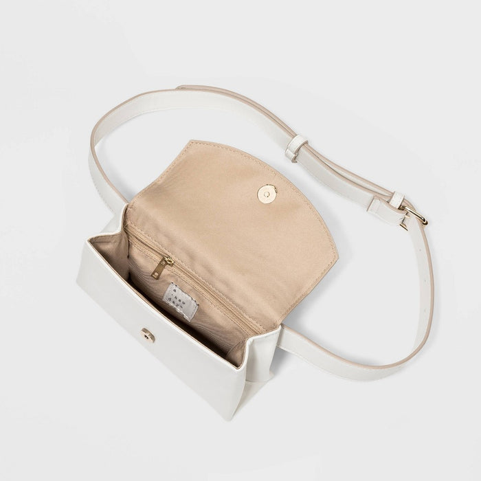 Women's Magnetic Closure Fanny Pack - A New Day White