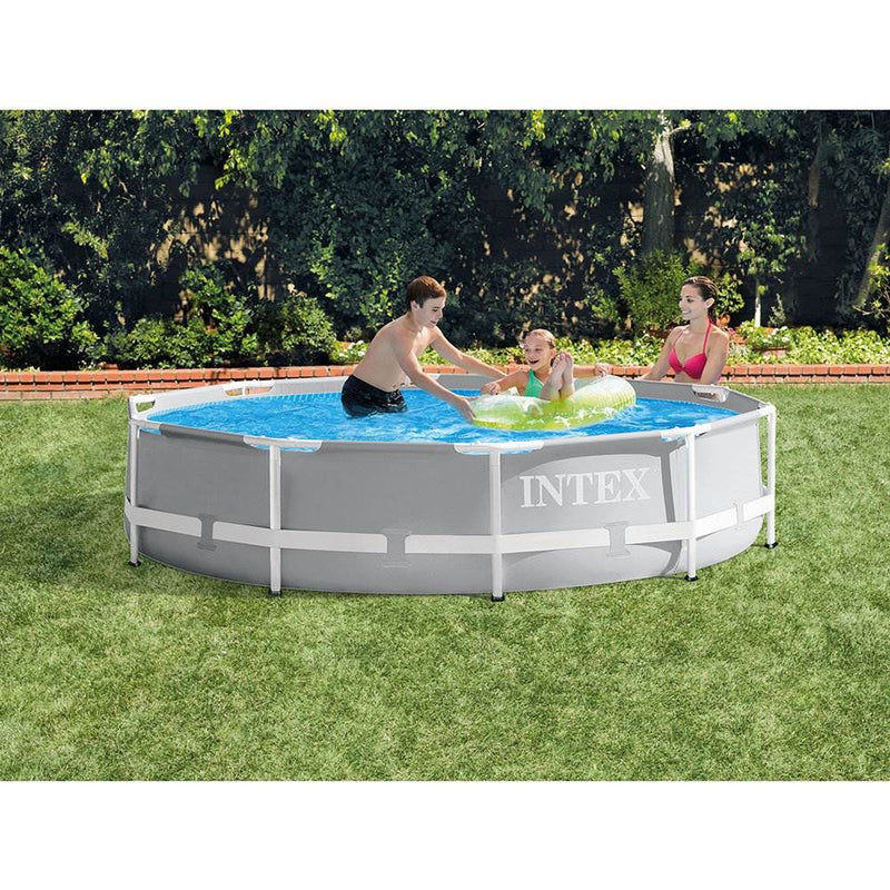Intex 26701EH 10ft x 30in Prism Metal Frame Outdoor Above Ground Swimming Pool Set with 330 GPH Filter Pump and Easy Set-Up, fits up to 4 People (LOCAL PICKUP ONLY)