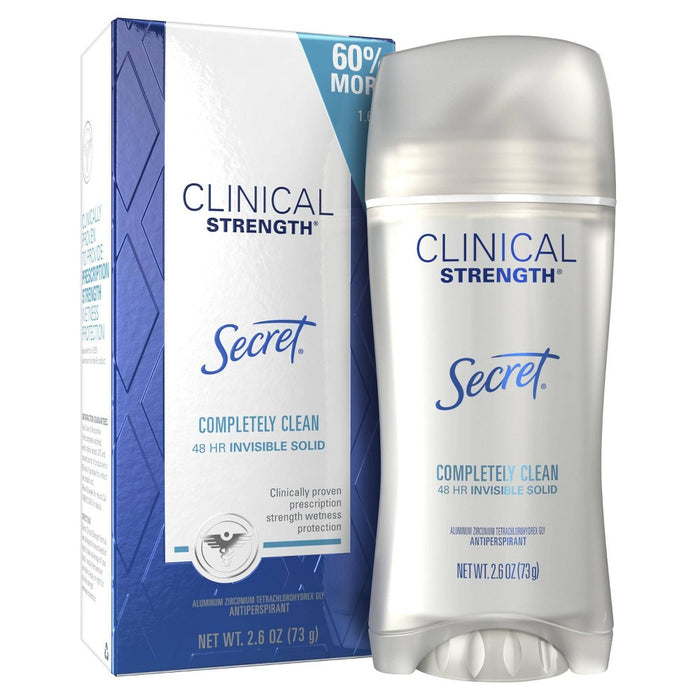 Secret Clinical Strength Completely Clean Invisible Solid Antiperspirant & Deodorant - 2.6oz