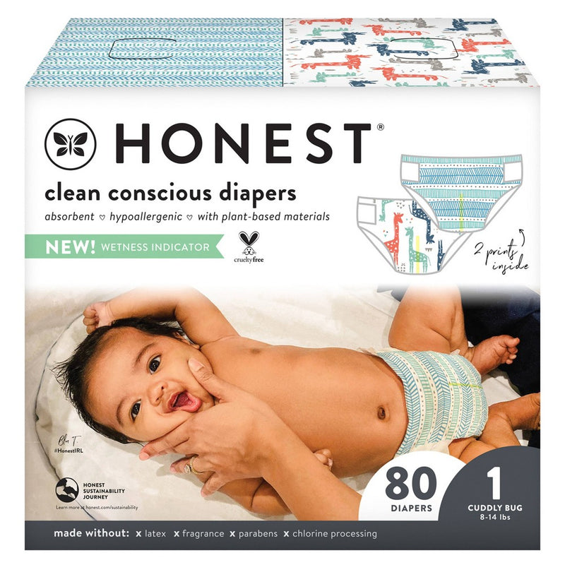 The Honest Company Disposable Diapers Dots and Dashes/Space Travel - Size 1 - 80ct