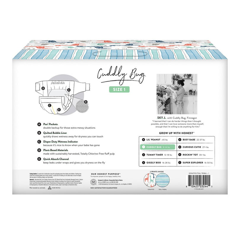 The Honest Company Disposable Diapers Dots and Dashes/Space Travel - Size 1 - 80ct