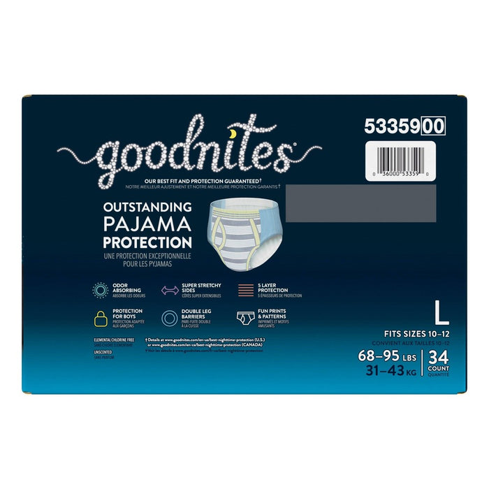 GoodNites Boys' Nighttime Bedwetting Underwear - L/XL - 34ct