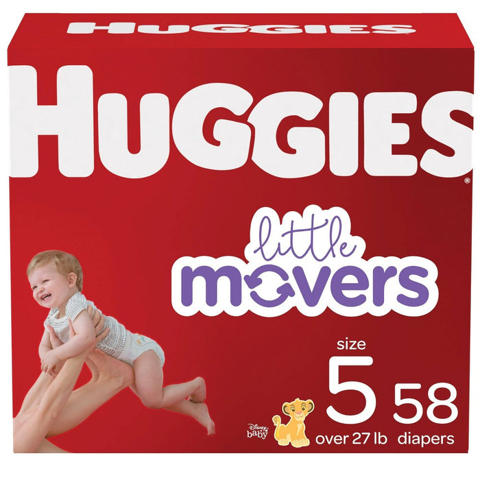 Huggies Little Movers Baby Disposable Diapers - Size 5 - 58ct