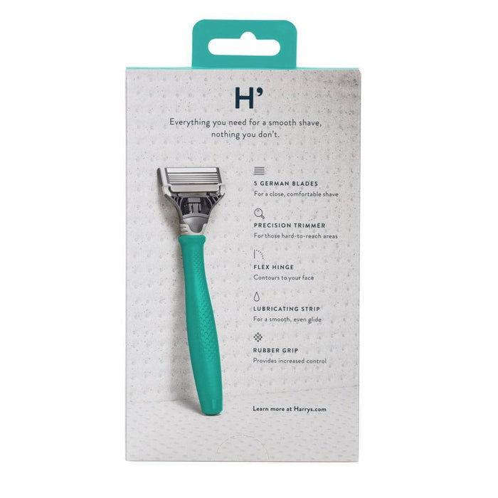 Harry's 5-Blade Men's Razor - 1 Razor Handle + 2 Razor Blade Refills - Tropical Green