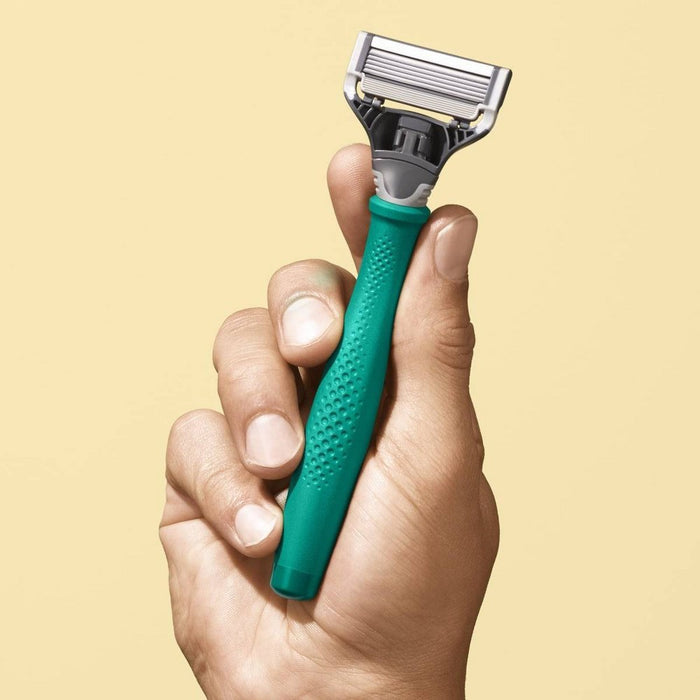 Harry's 5-Blade Men's Razor - 1 Razor Handle + 2 Razor Blade Refills - Tropical Green