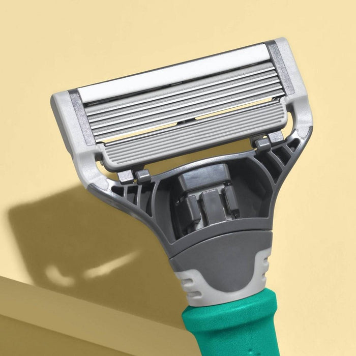 Harry's 5-Blade Men's Razor - 1 Razor Handle + 2 Razor Blade Refills - Tropical Green