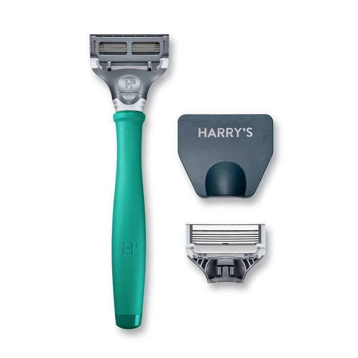 Harry's 5-Blade Men's Razor - 1 Razor Handle + 2 Razor Blade Refills - Tropical Green