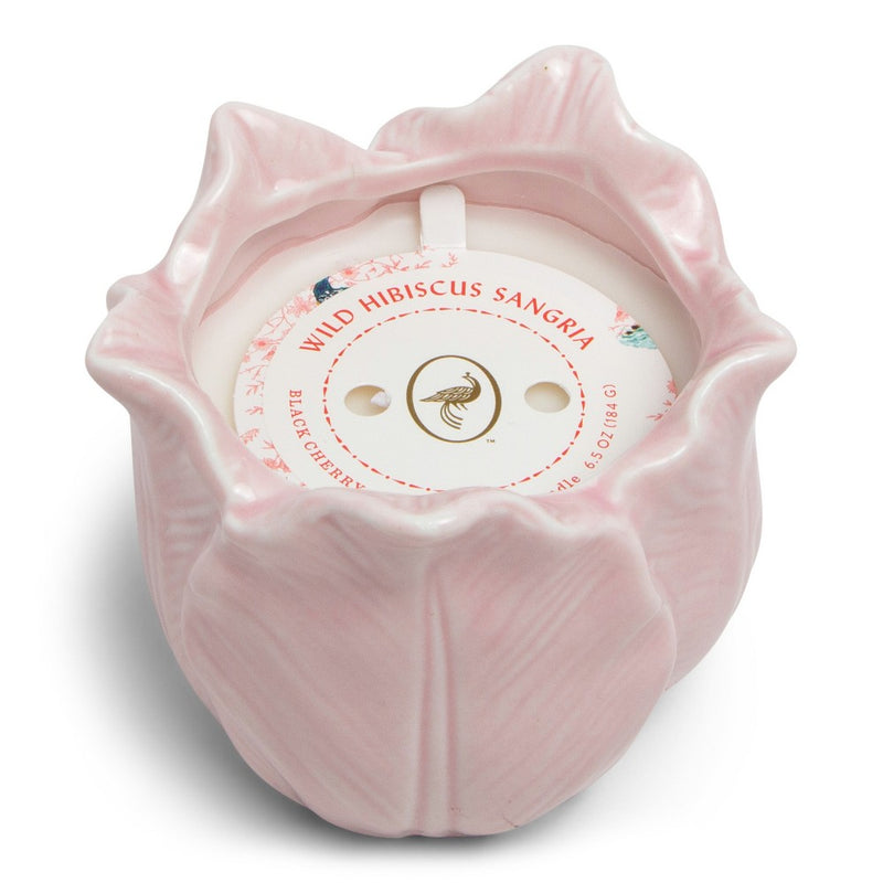 6.5oz Ceramic Figural Jar Candle Wild Hibiscus Sangria - Floral Collection - Opalhouse