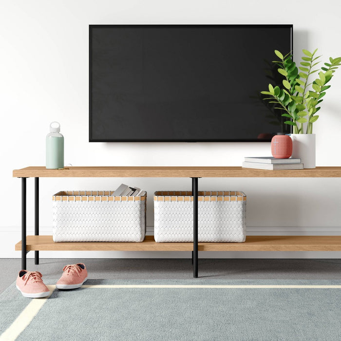 Wood and Metal TV Stand for TVs up to 60" Natural - Room Essentials (LOCAL PICKUP ONLY)
