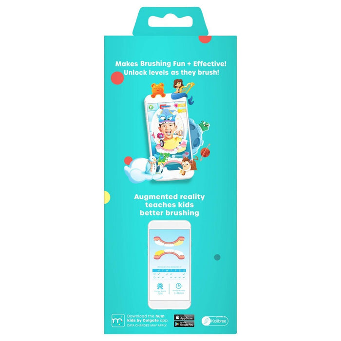 hum kids by Colgate Smart Manual Toothbrush Set with Free App & Brushing Games - Yellow - Extra Soft Bristles