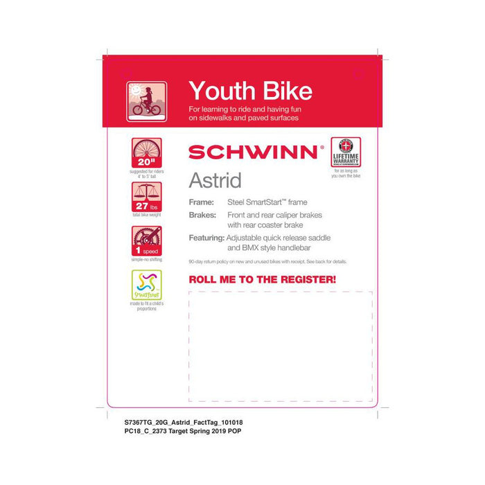 Schwinn Astrid 20" Kids' Bike - Gray (LOCAL PICKUP ONLY)