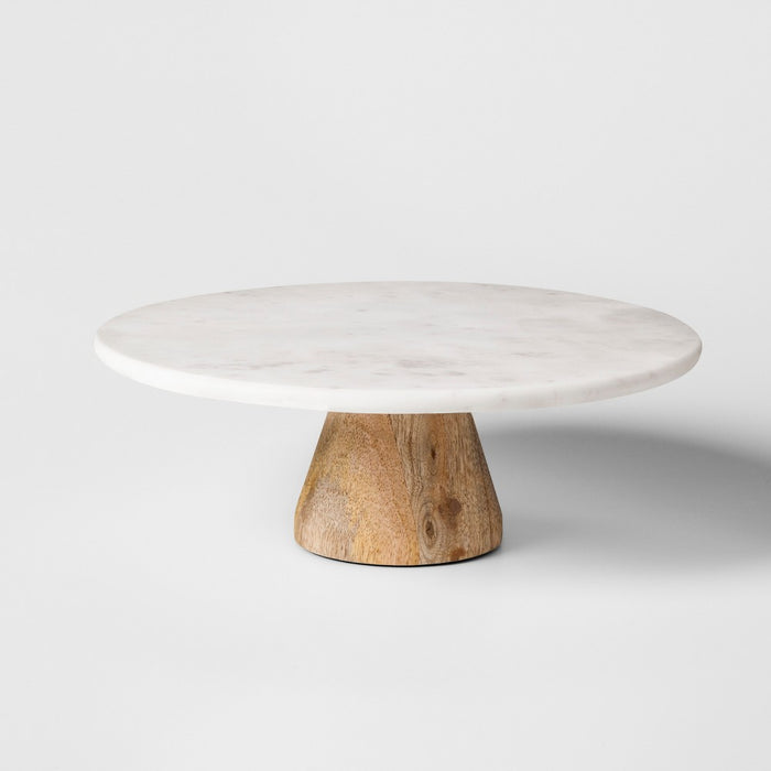 Marble & Acacia Cake Stand - Project 62