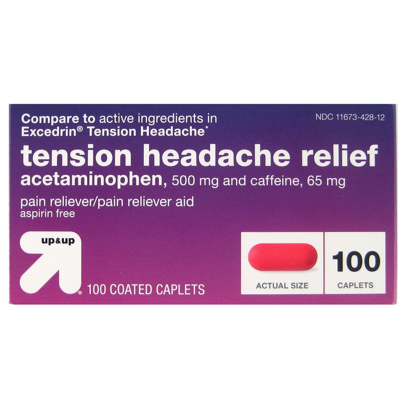 Acetaminophen Tension Headache Coated Caplets- 100ct - up & up
