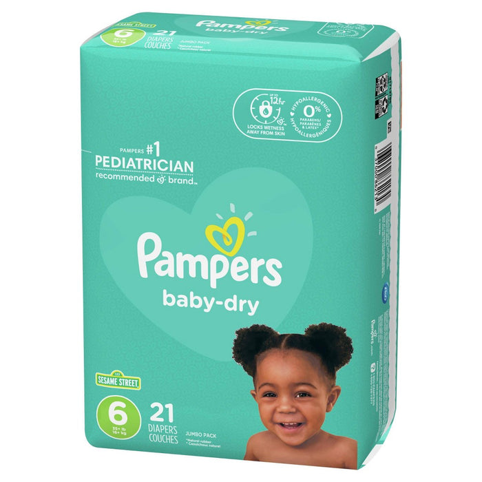 Pampers Baby Dry Diapers, Jumbo Pack - Size 6 - 21ct