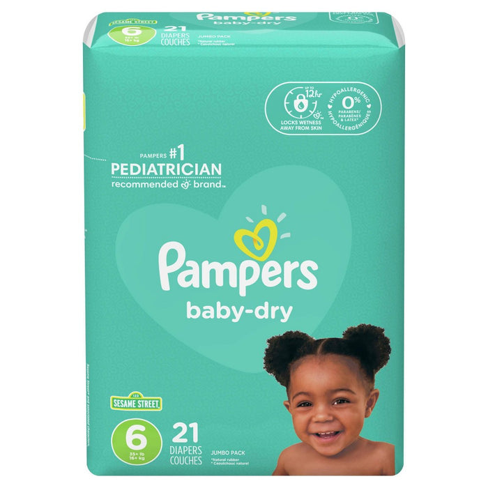 Pampers Baby Dry Diapers, Jumbo Pack - Size 6 - 21ct