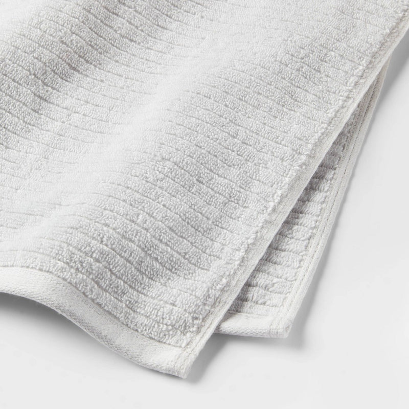 2pk Quick Dry Ribbed Bath Towel Set Light Gray - Threshold