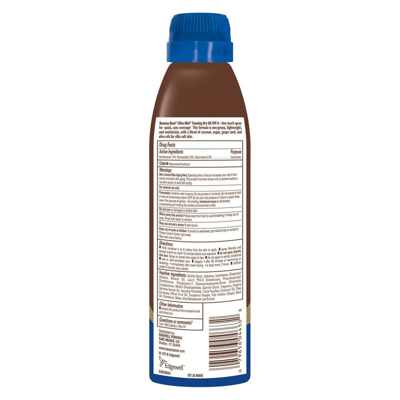 Banana Boat Dry Oil Ultra Mist - SPF 8 - 6oz
