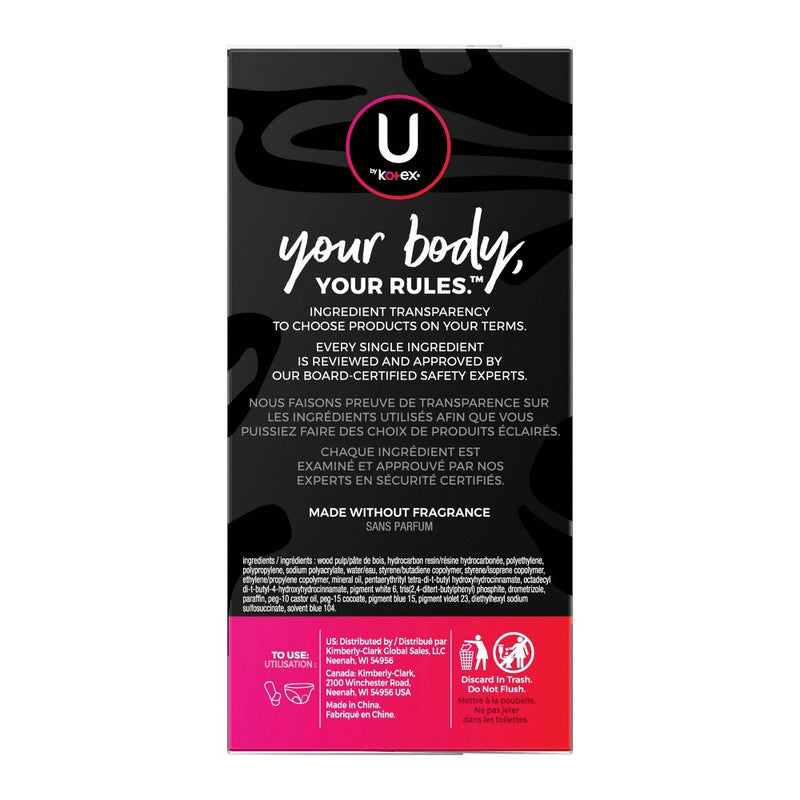U by Kotex Barely There Thin Unscented Panty Liners - Light Absorbency - Long - 90ct