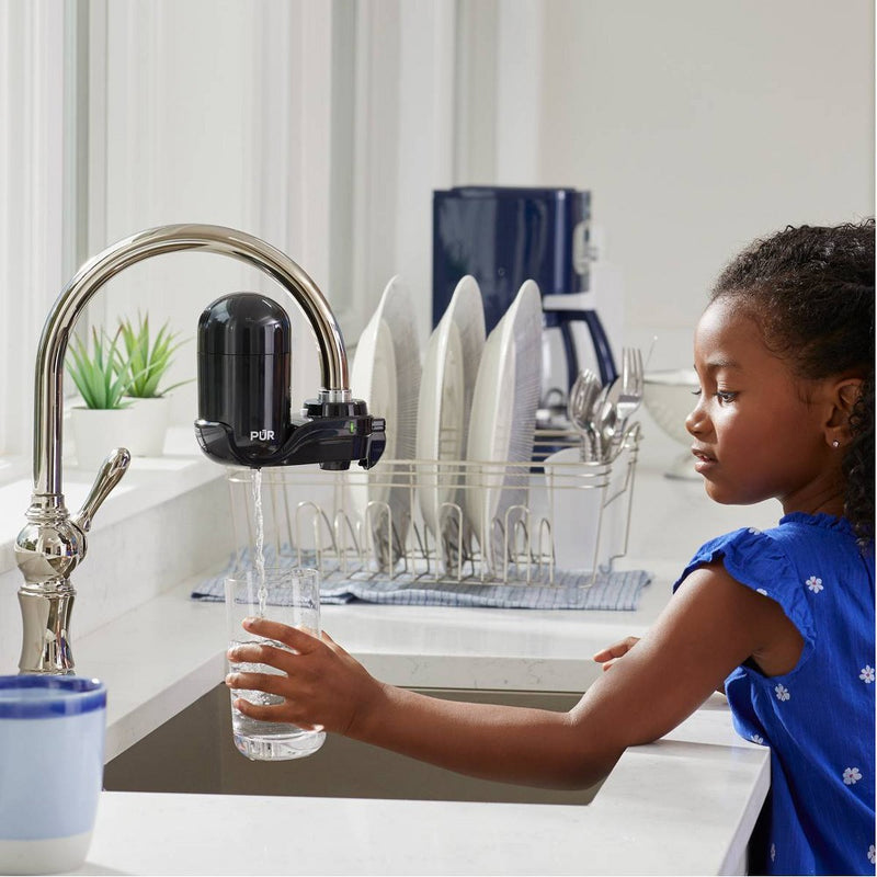PUR Chemical & Physical Faucet Mount Water Filtration System - Black