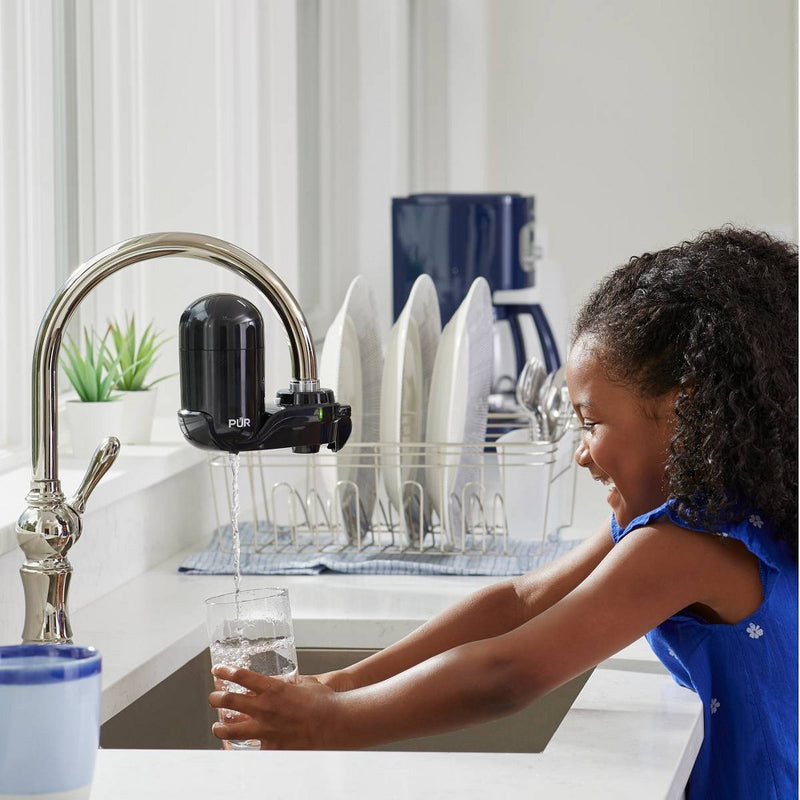 PUR Chemical & Physical Faucet Mount Water Filtration System - Black