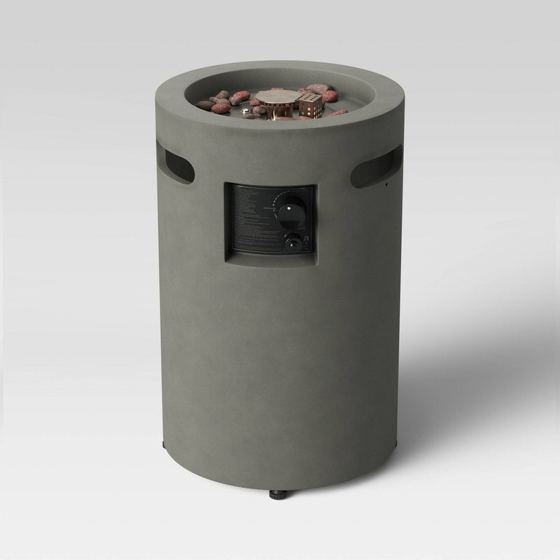 25" Pipestone Outdoor Fire Column - Gray - Project 62 (LOCAL PICKUP ONLY)