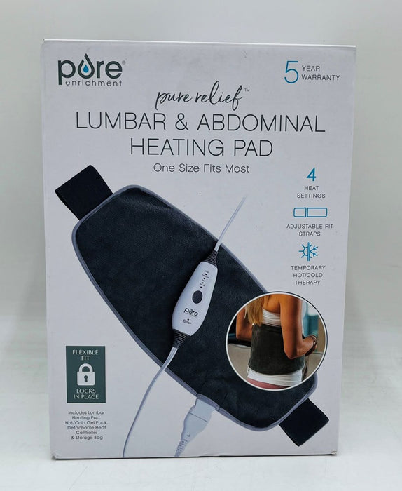 Pure Enrichment PureRelief Lumbar & Abdominal Heating Pad - 44.5" x 9.5" - Gray