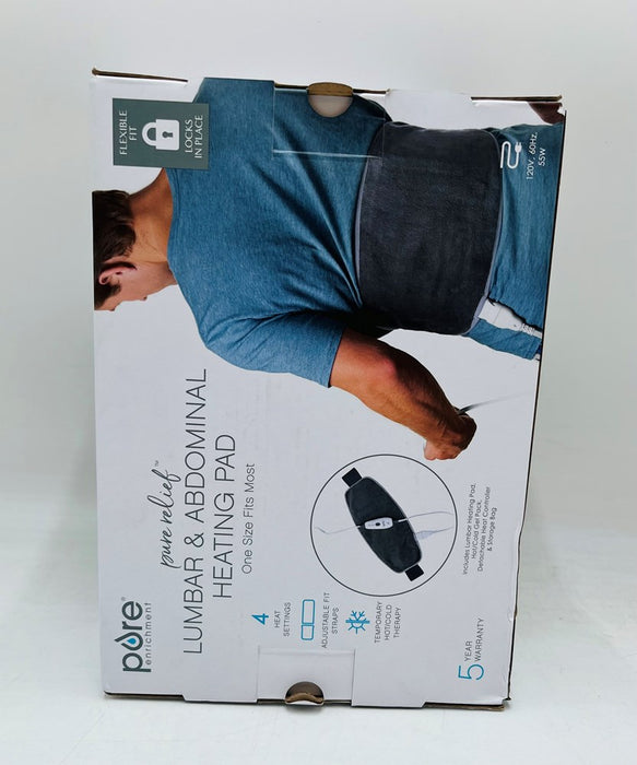 Pure Enrichment PureRelief Lumbar & Abdominal Heating Pad - 44.5" x 9.5" - Gray