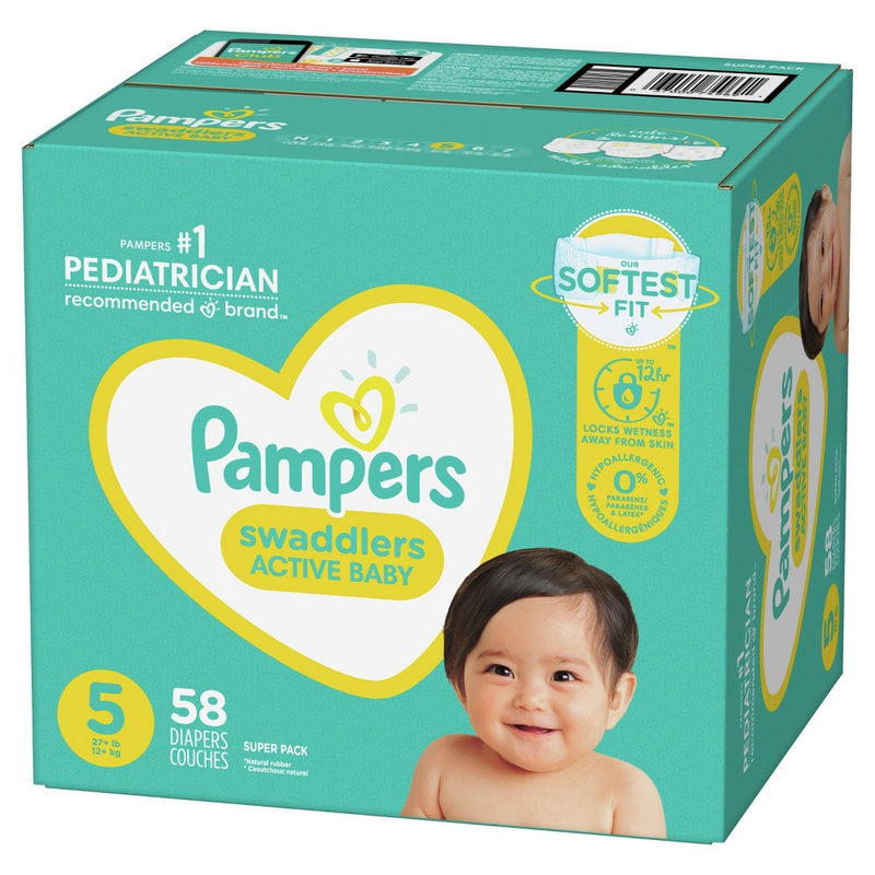Pampers Swaddlers Disposable Diapers Super Pack - Size 5 (58ct)
