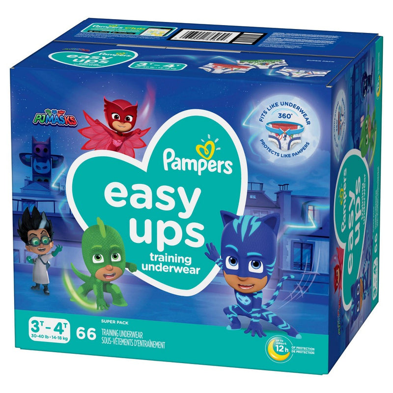Pampers Easy Ups Boys' PJ Masks Training Underwear Super Pack - Size 3T-4T - 66ct