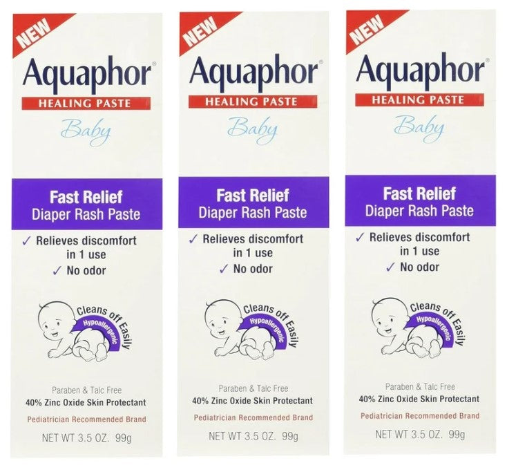 3 PACK!!! Aquaphor Baby Diaper Rash Paste - 3.5oz