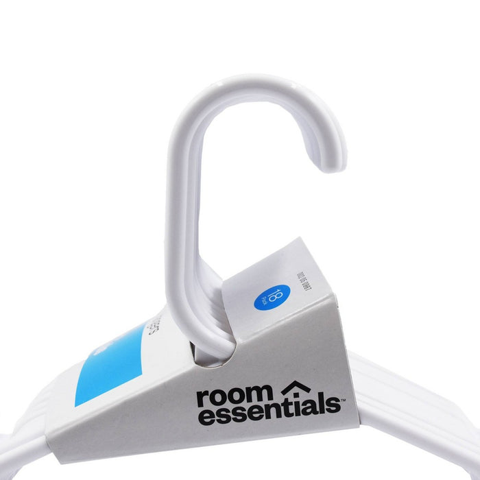18pk Plastic Hangers White - Room Essentials
